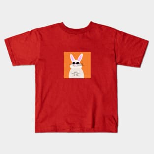 Cool bunny drinking coffee Kids T-Shirt